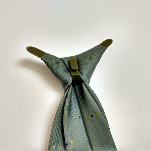 Vintage Green Clip On NeckTie Gino Fellini Struser MCM 60s 70s Retro Tie - Picture 4 of 9